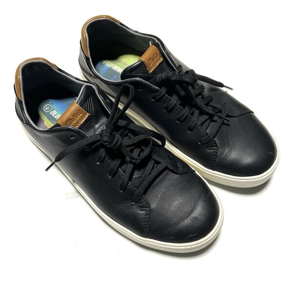 OluKai Mens Wai'alae Golf Shoes Size 10 Black - Picture 1 of 6
